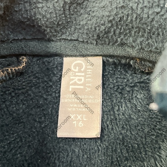 ATHLETA GIRL Crazy Cozy Karma Wrap SZ XXL/16 Abyss Heather Fleece Pullover - Picture 9 of 11